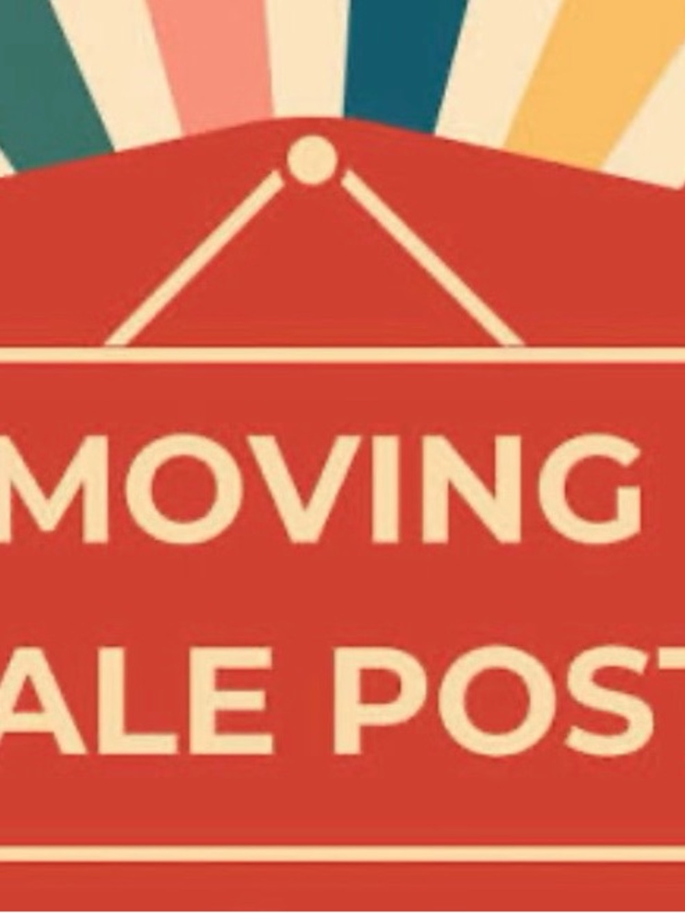 Moving Sale Poster - Red and Cream Graphic Sign